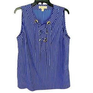 Michael Kors Woven Sleeveless Women’s Blouse Size Large with Gold Embellishment